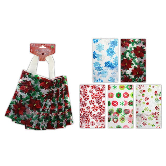 Xmas Loot Bags Pk6 14X23Cm 33Cm W/Handle