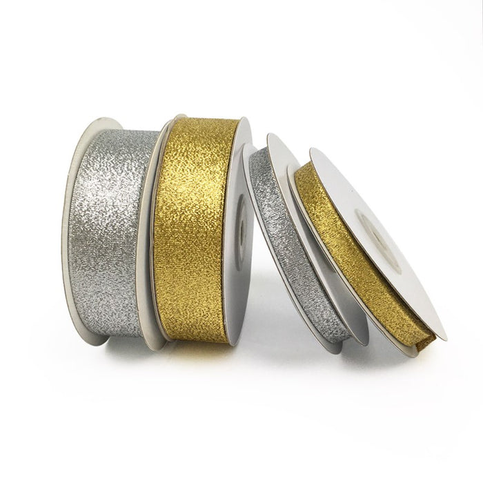 Xmas Ribbon Glitter 1Cmx10M Gold/Silver