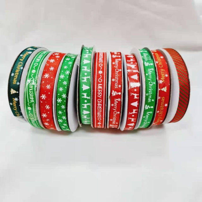 Xmas Ribbon Grosgrain 1Cmx5M Asst