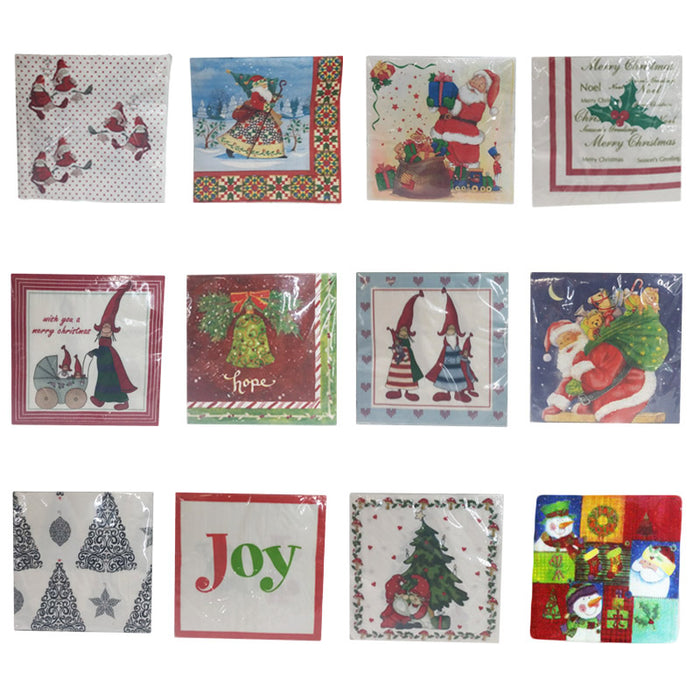 Xmas Napkin 20Pce 2Ply Asst