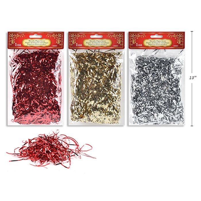 Xmas Shred Paper 1Oz 3Cols Metallic 2.5Mm