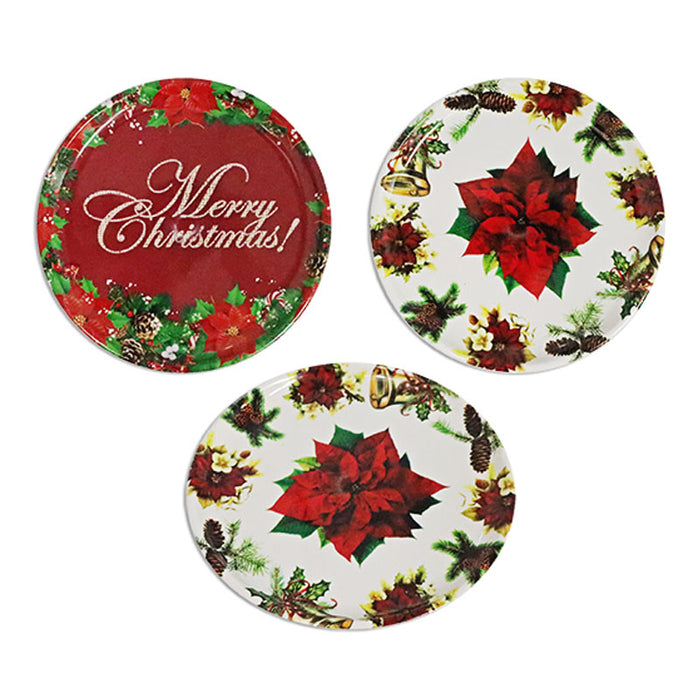 Xmas Plate Round 22Cm 2Asst