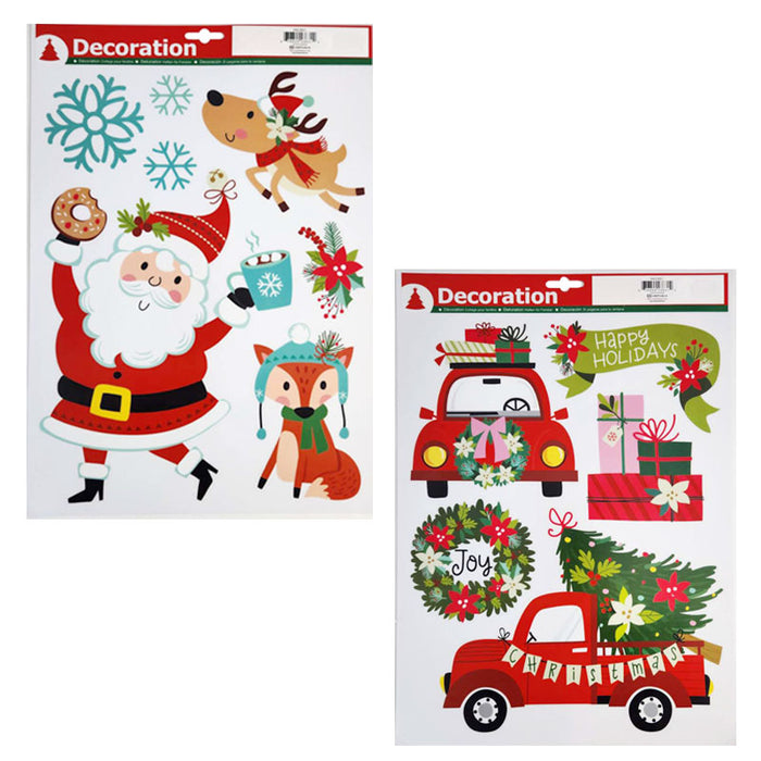 Xmas Stickers 30X43Cm 4Asst