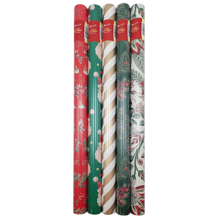 Xmas Gift Wrap 70Cmx20M 6Asst