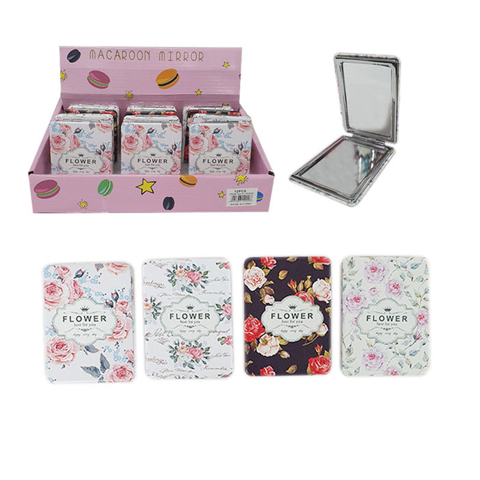 Pocket Mirror Floral Rect