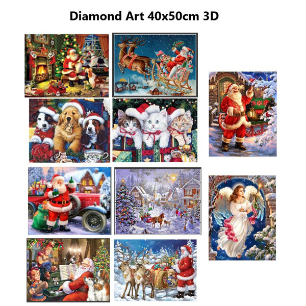 Diamond Art 5D 40X50Cm 10Asst Xmas