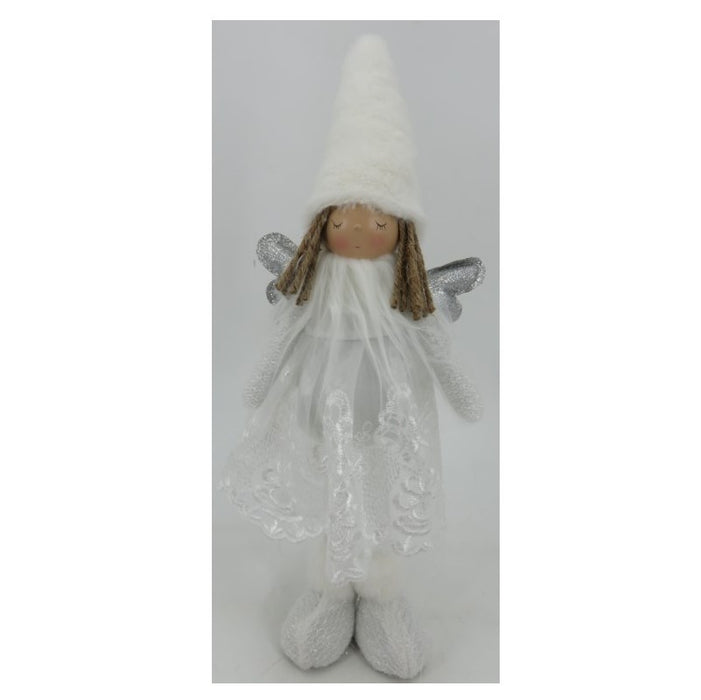 Plush Hat Angel White Lace Standing 16X16X45Cm