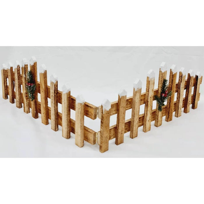 Wooden Fence 90x19cm ‚Äì Festive Christmas Decoration for Village Setups