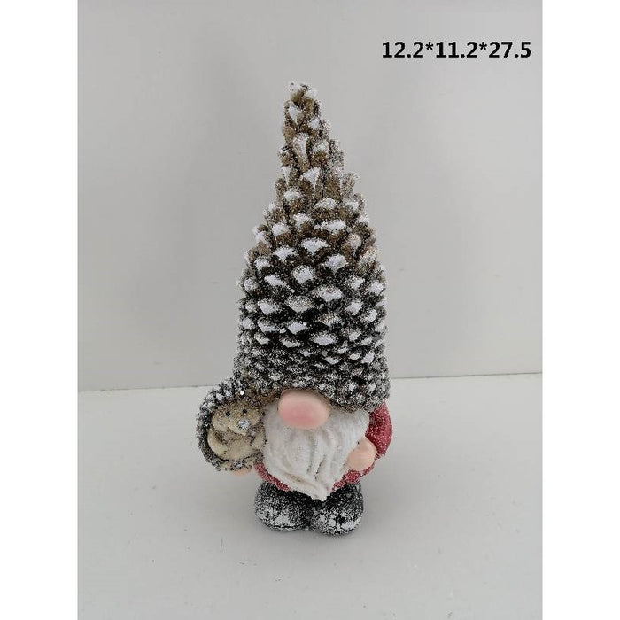 Cone Hat Elf Holding Hedgehog 12.2X11.2X27.5Cm