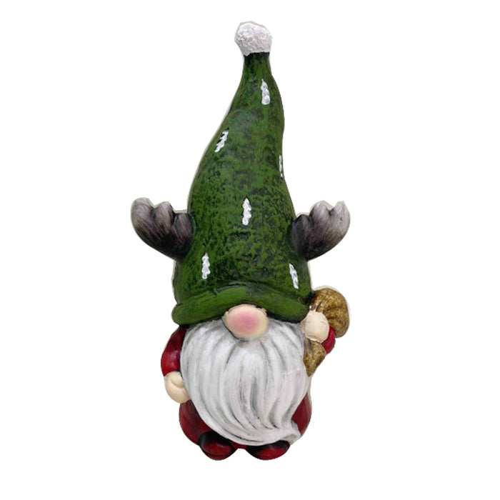 Gnome W/Reindeer Antler 11.3X8.8X22.2Cmh