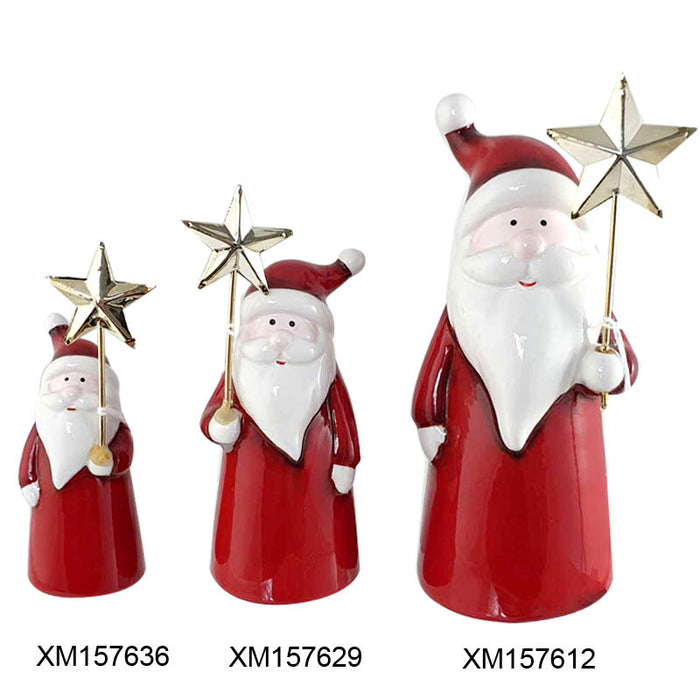 Ceramic Santa 10X6.5X17.2Cm Holding Star