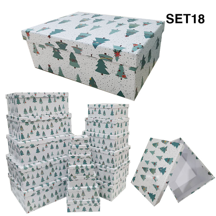 Xmas Gift Box S/18 Trees 43X34X15.5Cm