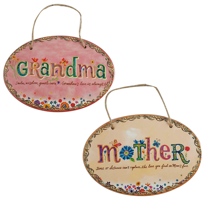 Ceramic Plaque Oval 22X15Cm Mother/Grandma