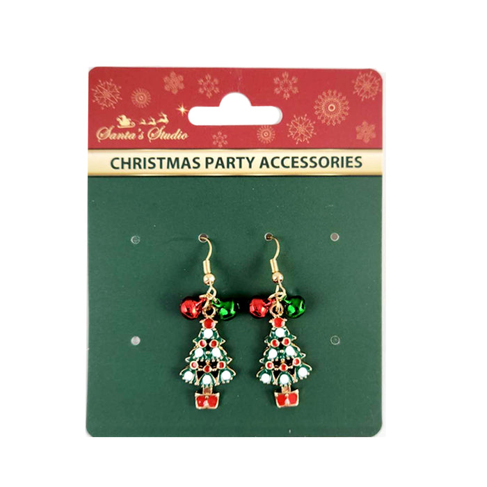 Xmas Earrings Tree Diamante