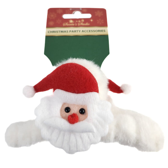 Xmas Hair Claw Plush Santa Hat