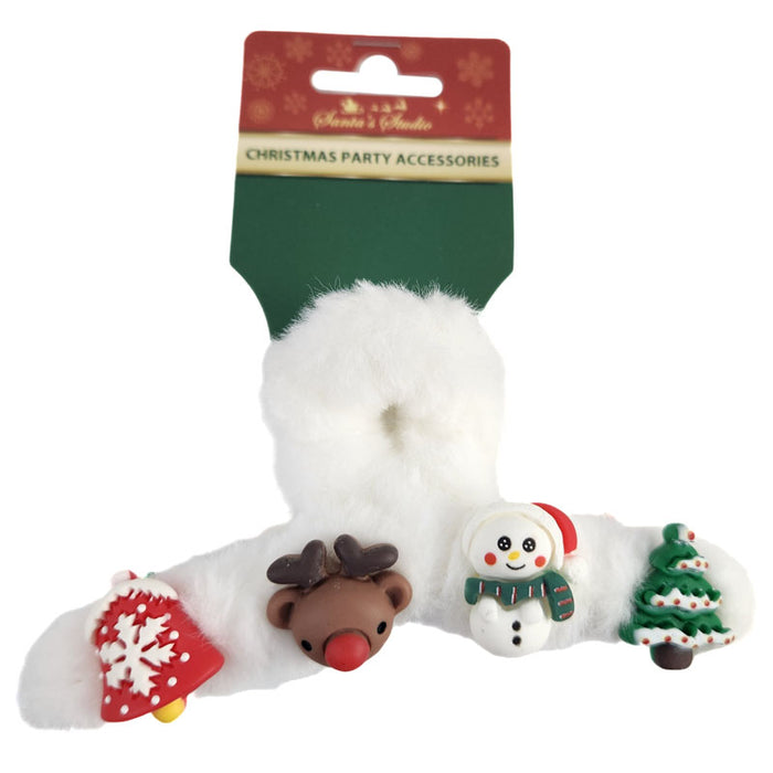 Xmas Hair Claw Plush W/Mini Ornaments