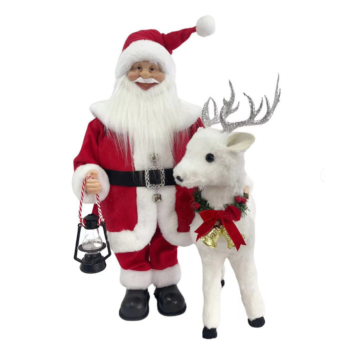 Animated Santa & Deer 40X33X67Cm