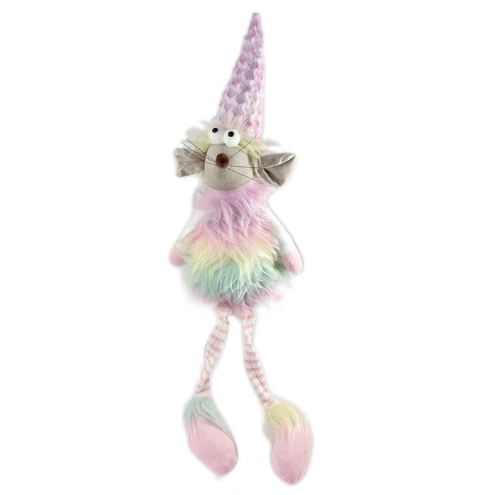 Plush Rainbow Mouse 16X15X60Cm W/Dangling Feet