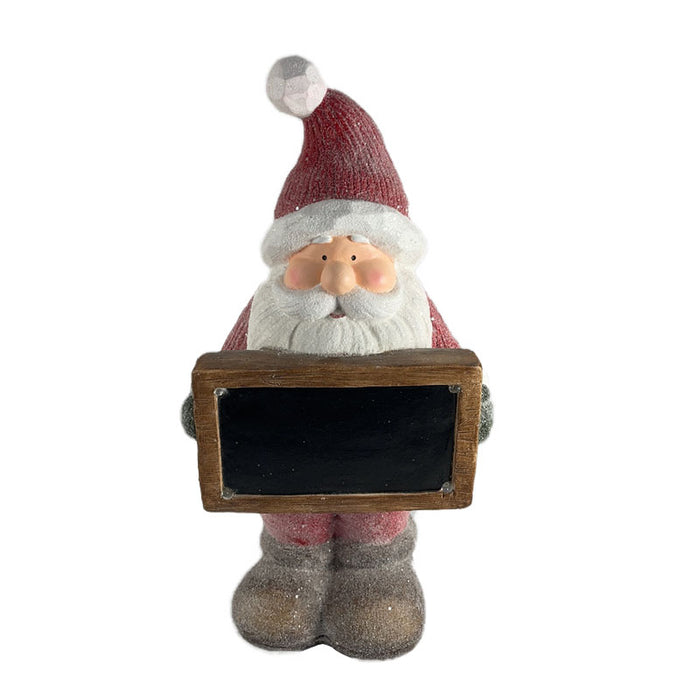 Santa W/Blackboard +Led 23.5X17.5X46Cm