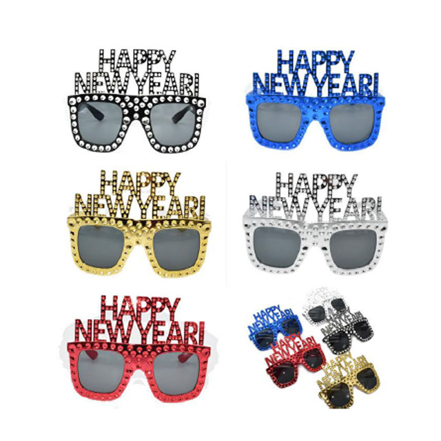 New Year Glasses 14.5X10Cm 5Asst