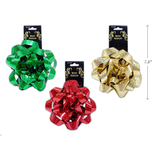 Xmas Gift Bows 15Cm Matte 3Cols