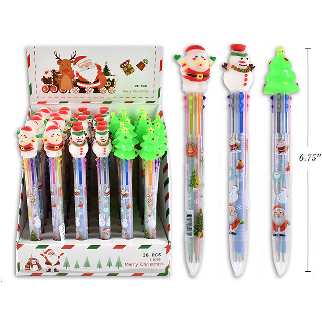 Xmas Pen 6In1 16Cm 3Asst