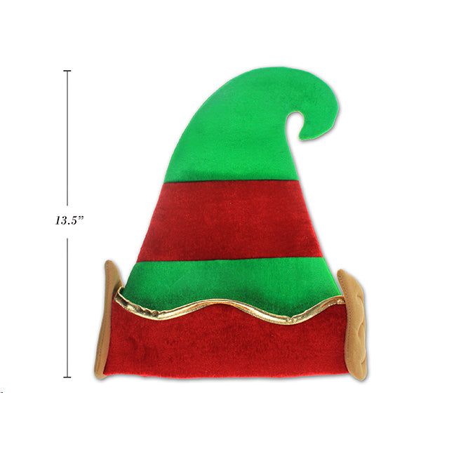 Elf Hat 38Cm Plush W/Gold Trim