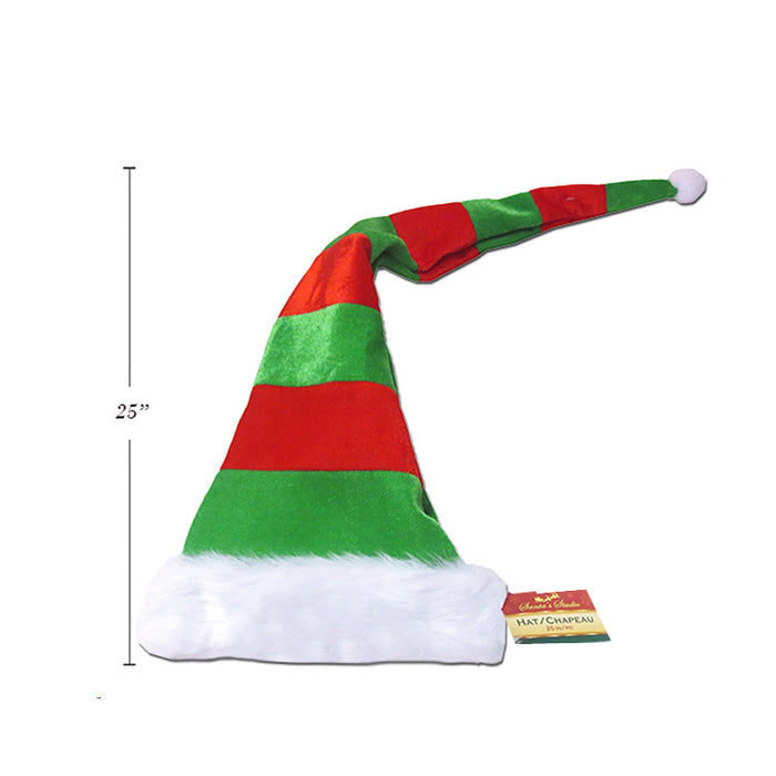 Santa/Elf Wired Hat 63.5Cm W/Plush Trim 2Asst