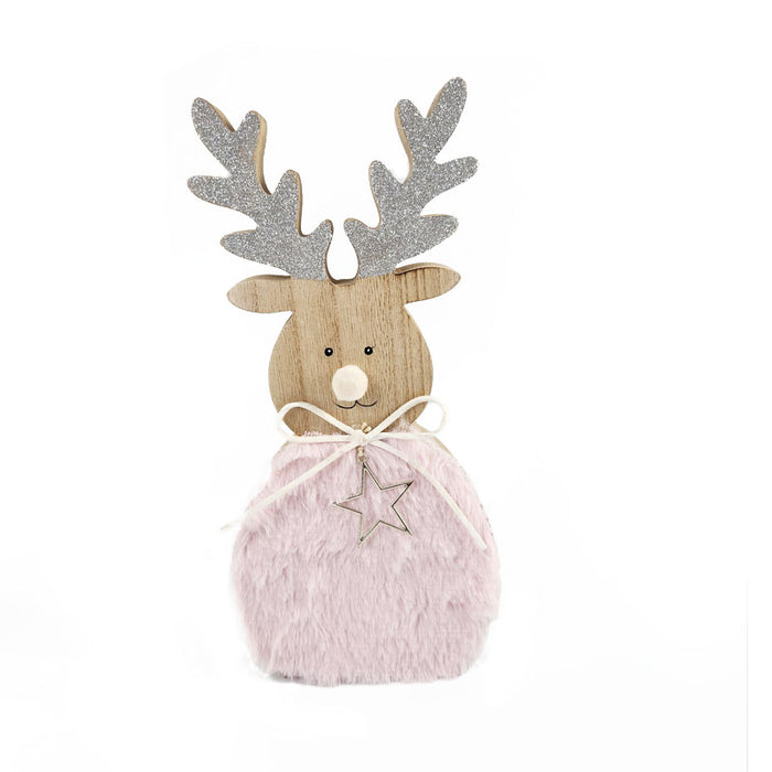 Plush Wooden Reindeer 11.5X2.3X24Cm