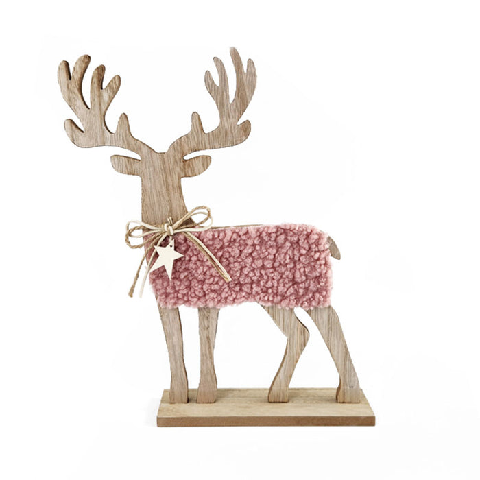 Plush Wooden Reindeer 25X5X31Cm