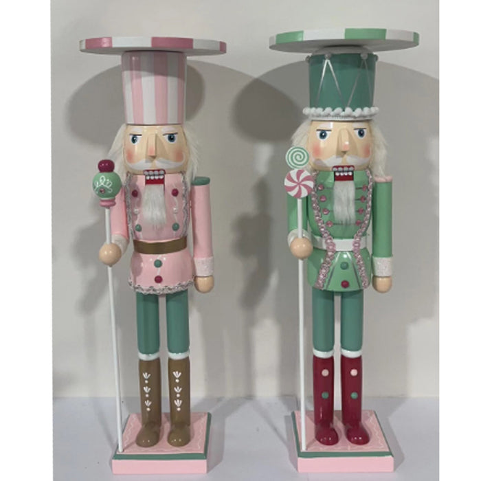 Wood Nutcracker 13X38.5Cm Candy Dsn W/Cake Hdr