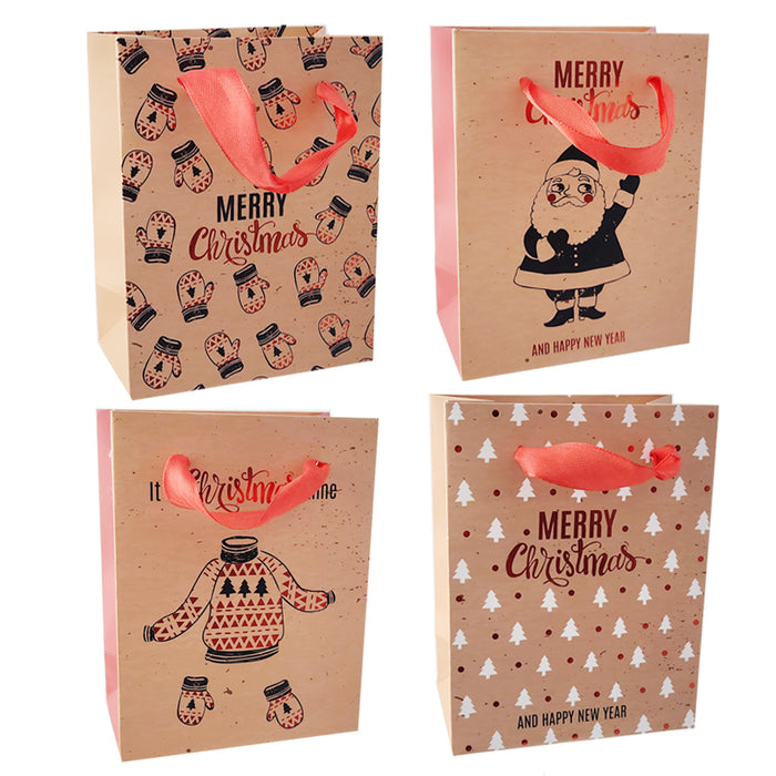 Xmas Gift Bag Santa/Ugly Sweater Ex 39X30X12Cm