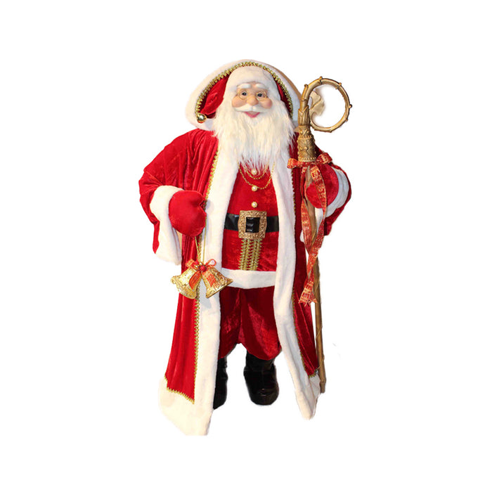 60Cm Santa Red Coat W/Bell & Sceptre