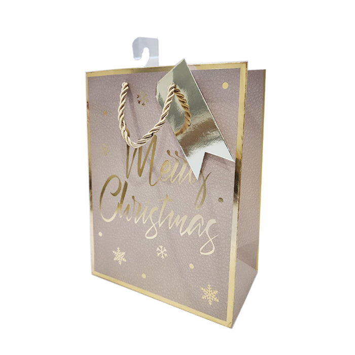 Xmas Gift Bag Gold Merry Christmas 30X40X12Cm