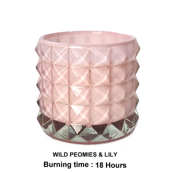 Glass Candle D7.5Xh6.8Cm Wild Peonies & Lily 110G