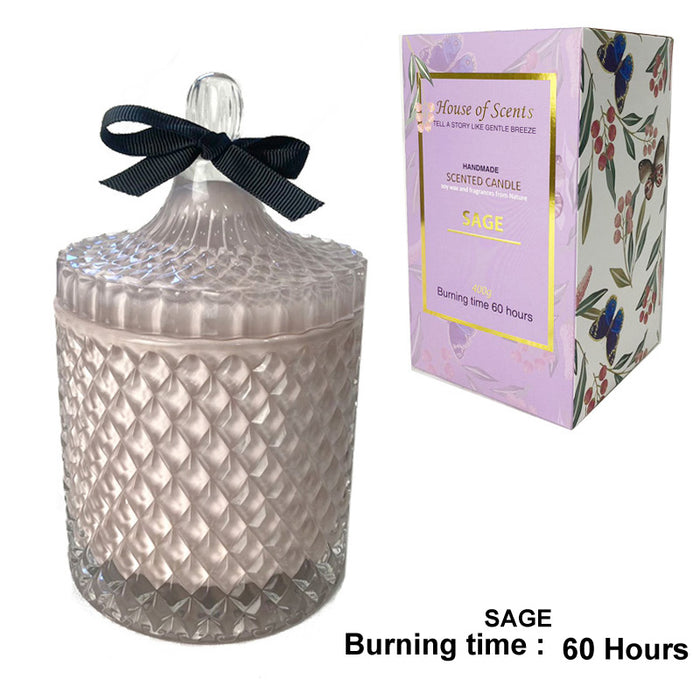 Glass Candle Giftbox D10Xh18Cm Sage 400G