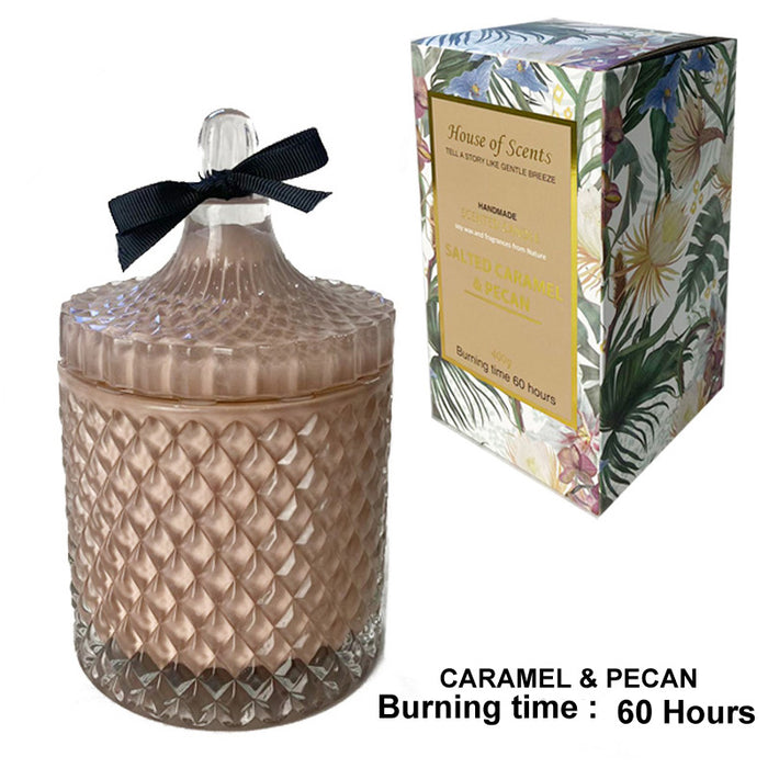 Glass Candle Giftbox D10Xh18Cm Salted Caramel & Pecan 400G