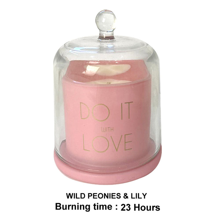 Glass Candle D8.4Xh11Cm Wild Peonies & Lily