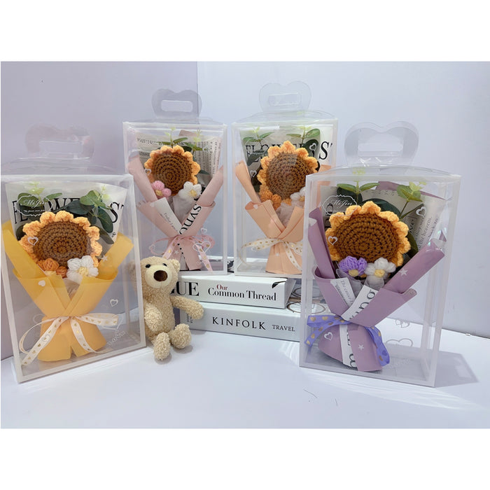 Flower Bouquet - Knitted Sunflowers Asst