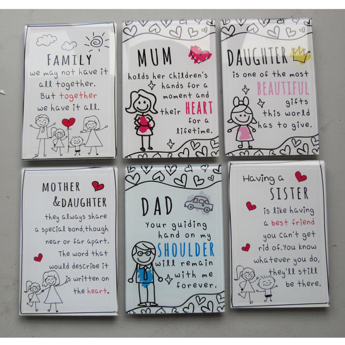 Glass Plaque-Family 8X12Cm 6Asst