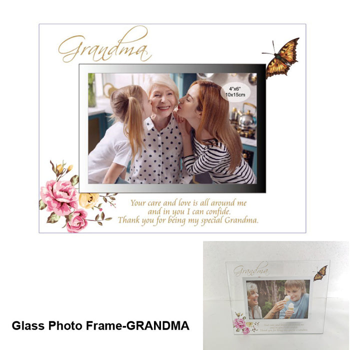 Glass Photo Frame-Grandma 4"X6" 19.2X21.4Cm