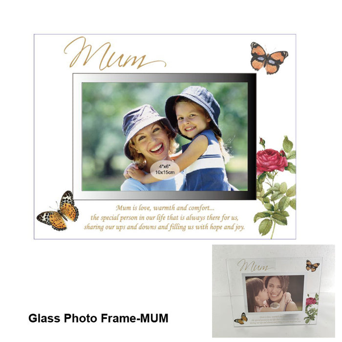 Glass Photo Frame-Mum 4"X6" 19.2X21.4Cm