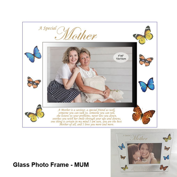 Glass Photo Frame-Mother 4"X6" 19.2X21.4Cm