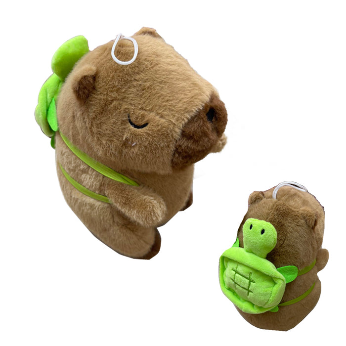 Plush Toy Capybara W/Turtle 21Cm