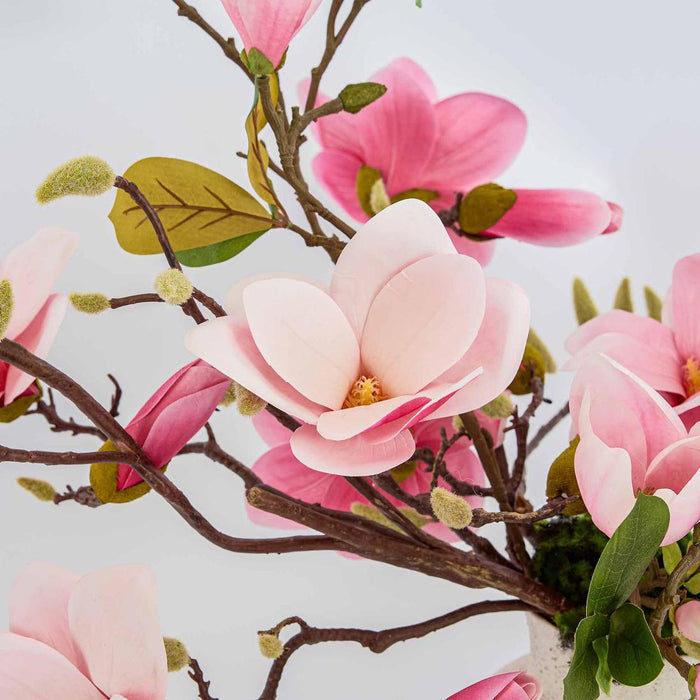 Magnolia With Full Blooms Pink 110cm
