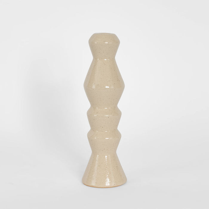Lume Boulder Candle Stand White
