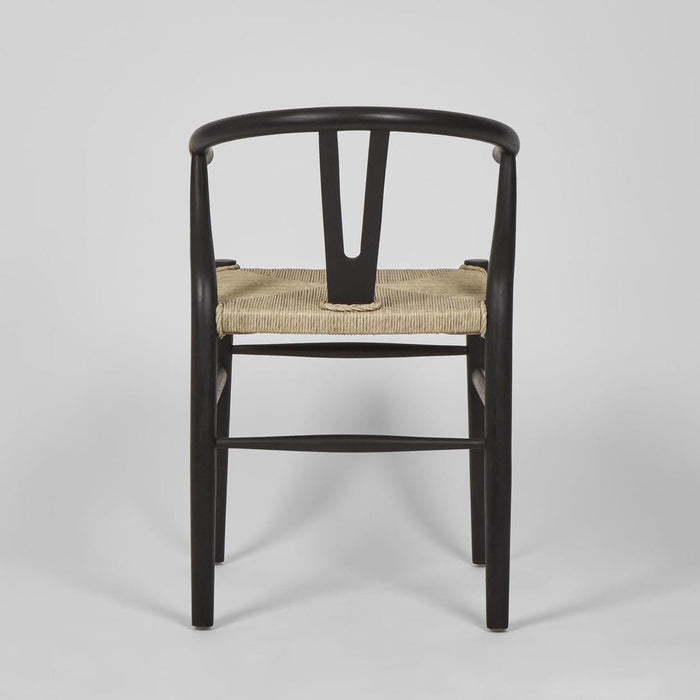 Arc Wishbone Dining Chair Black/Natural