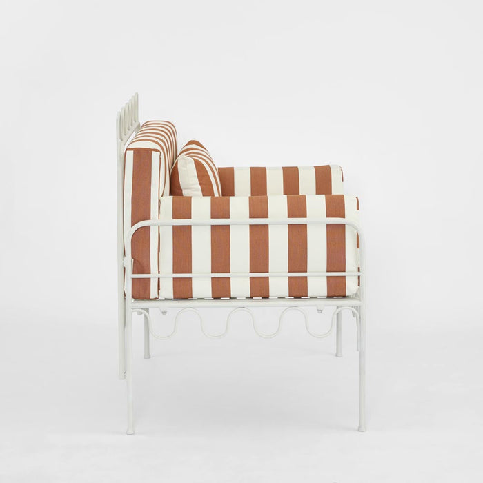 Wira Arm Chair Outdoor Terracotta/White Stripe Cushions