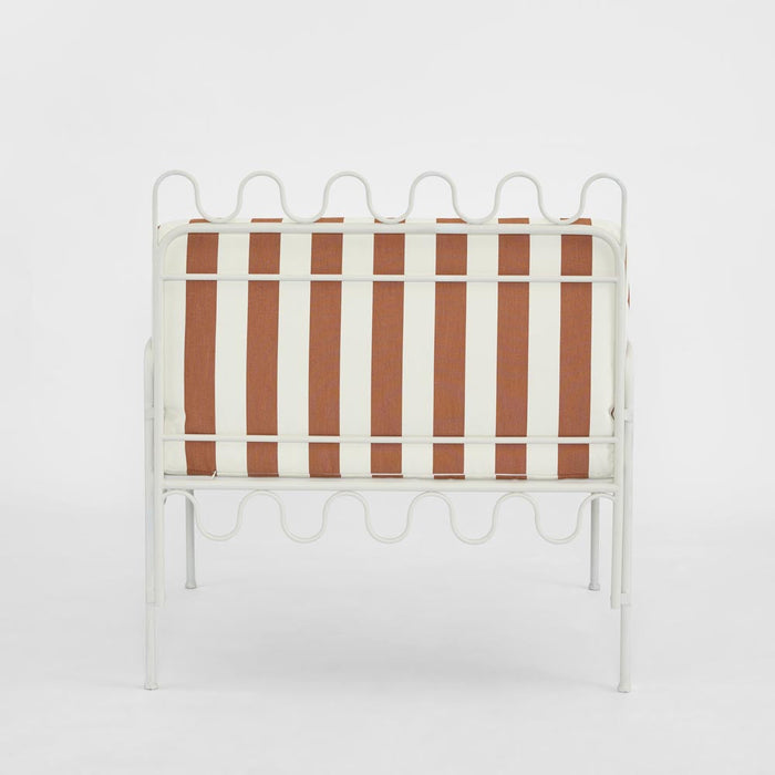 Wira Arm Chair Outdoor Terracotta/White Stripe Cushions