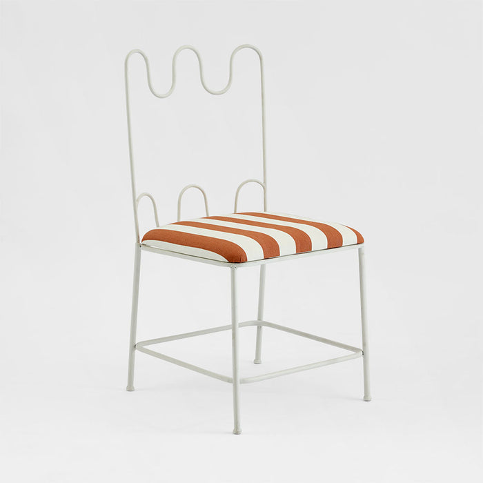 Wira Dining Chair Outdoor Terracotta/White Stripe Cushion